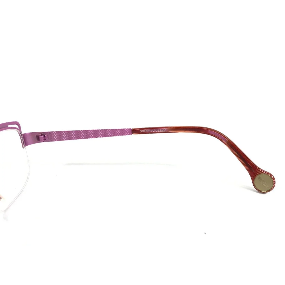 BOZ Eyeglasses Frames WELL 9082 Purple Brown Cat Eye Half Rim 52.5-18-140